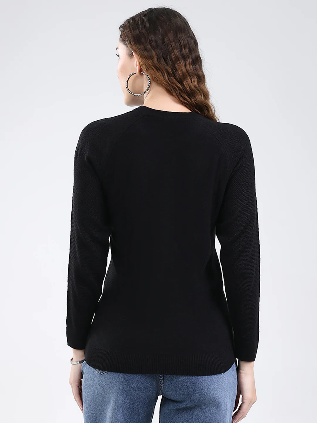 Rock.it Women Black Solid Round Neck Full Sleeve Pullover - Image 5