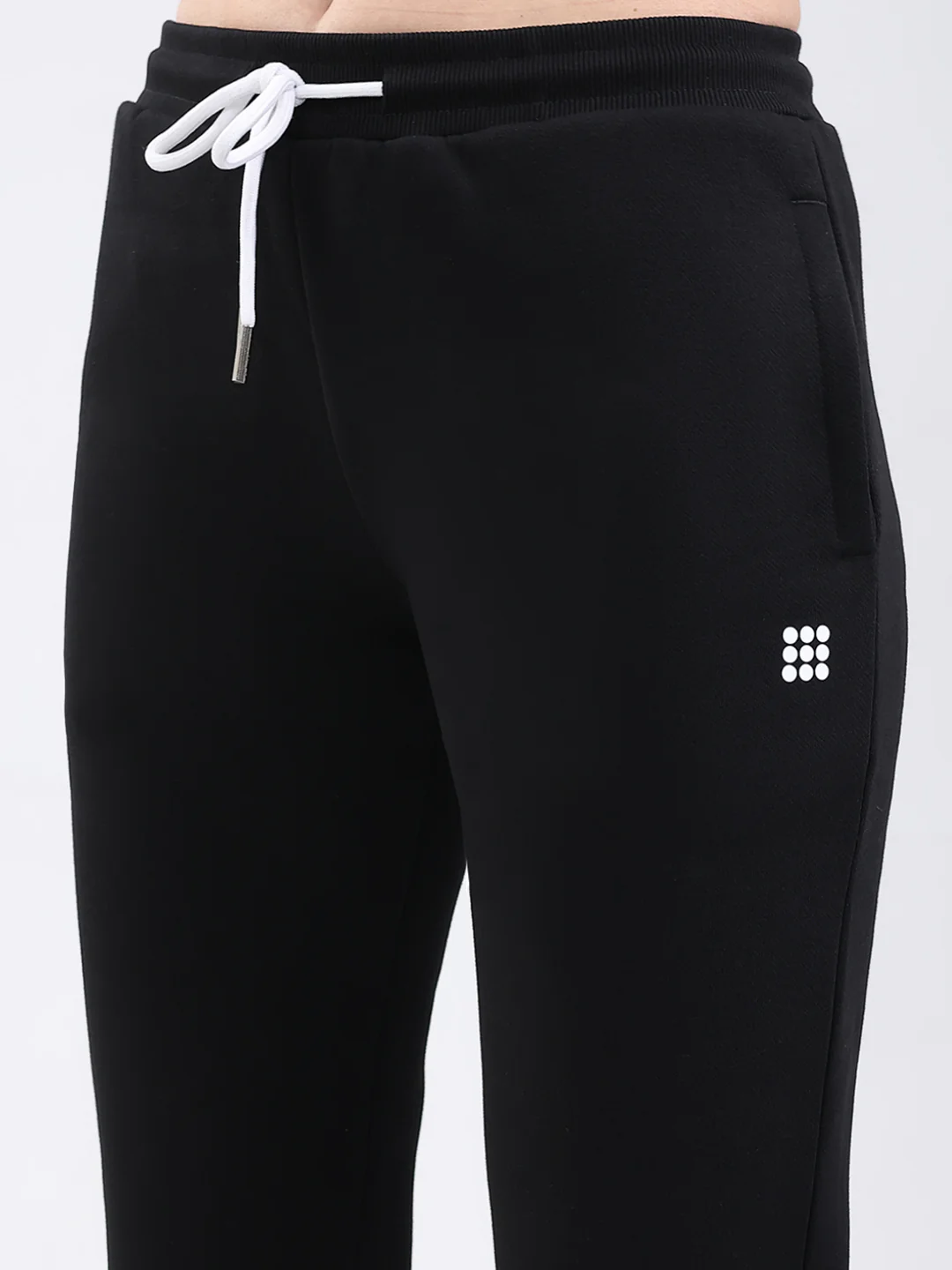 Rock.it Women Black Solid Round Neck Full Sleeve Winter Tracksuit - Image 9