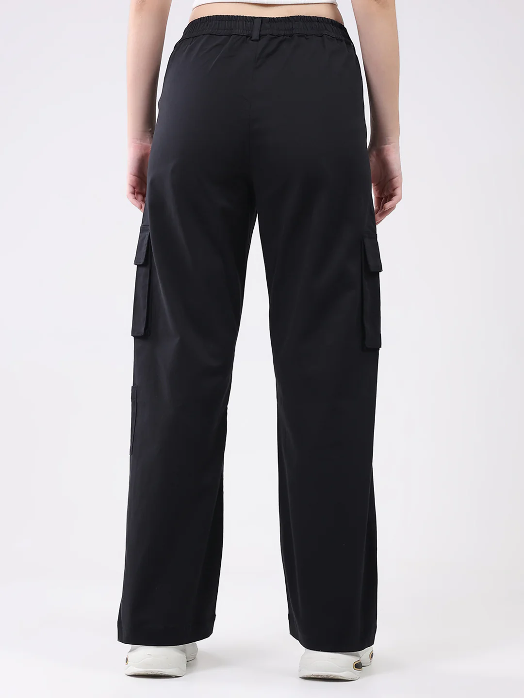 Rock.it Women Black Solid Straight Fit Cargo - Image 5