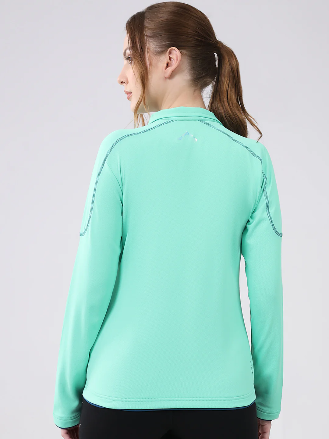 Rock.it Women Green Solid Collar Full Sleeve Top - Image 5