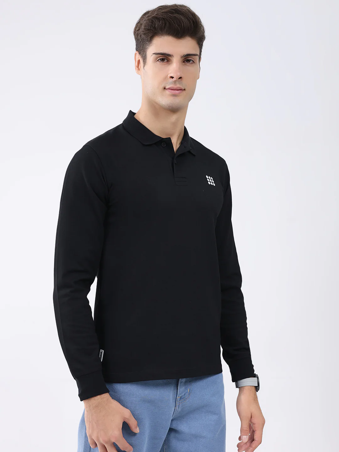 Rock.it Men Black Solid Collar Full Sleeve Winter T-Shirt - Image 4