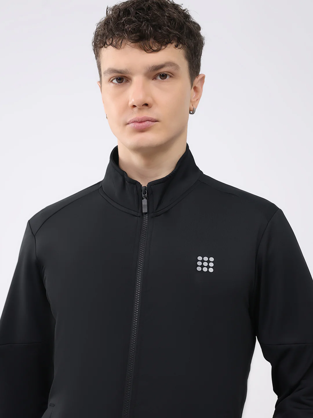 Rock.it Men Black Solid Mock Neck Full Sleeve Winter Tracksuit - Image 7