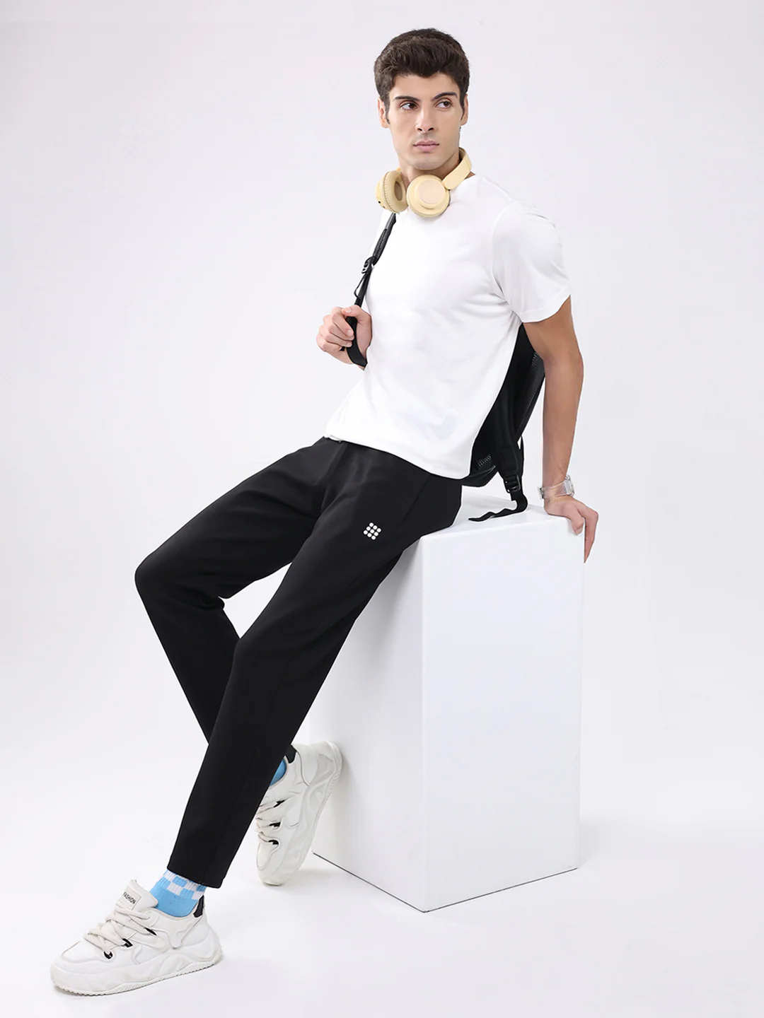 Rock.it Men Black Solid Slim Fit Winter Lower - Image 2