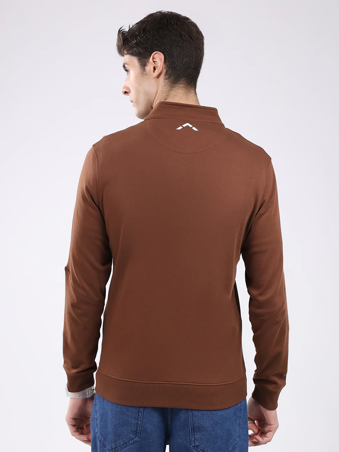 Rock.it Men Brown Printed Mock Neck Full Sleeve Sweatshirt - Image 5