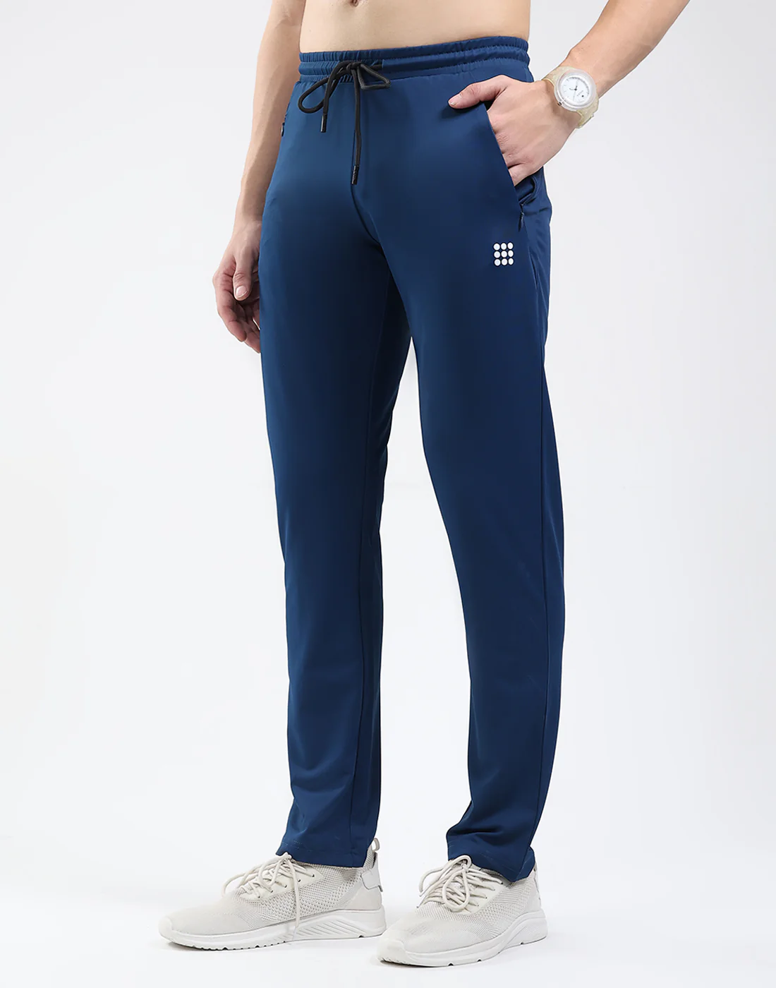 Rock.it Men Dark Blue Solid Mock Neck Full Sleeve Winter Tracksuit - Image 7