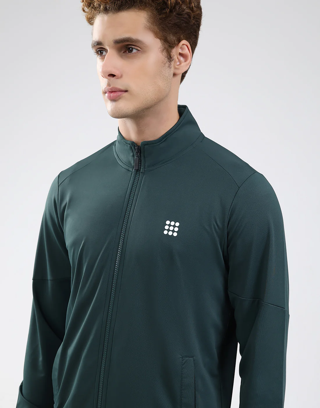 Rock.it Men Dark Green Solid Mock Neck Full Sleeve Winter Tracksuit - Image 7