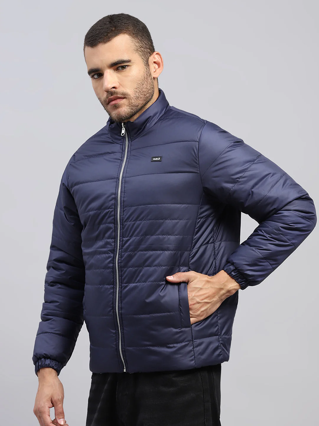Rock.it Men Grey Solid Collar Full Sleeve Jacket - Image 8