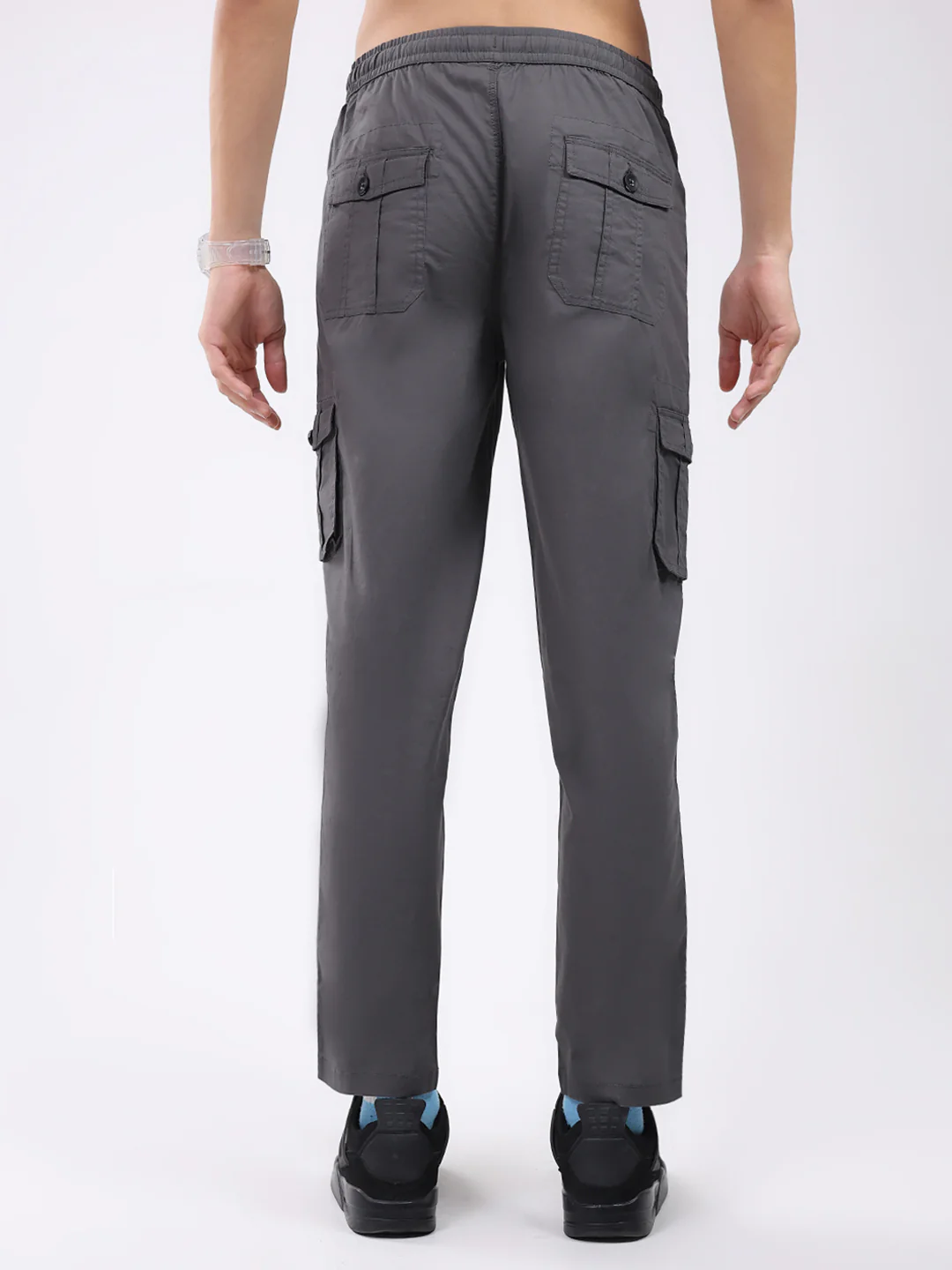 Rock.it Men Grey Solid Regular Fit Cargo - Image 5