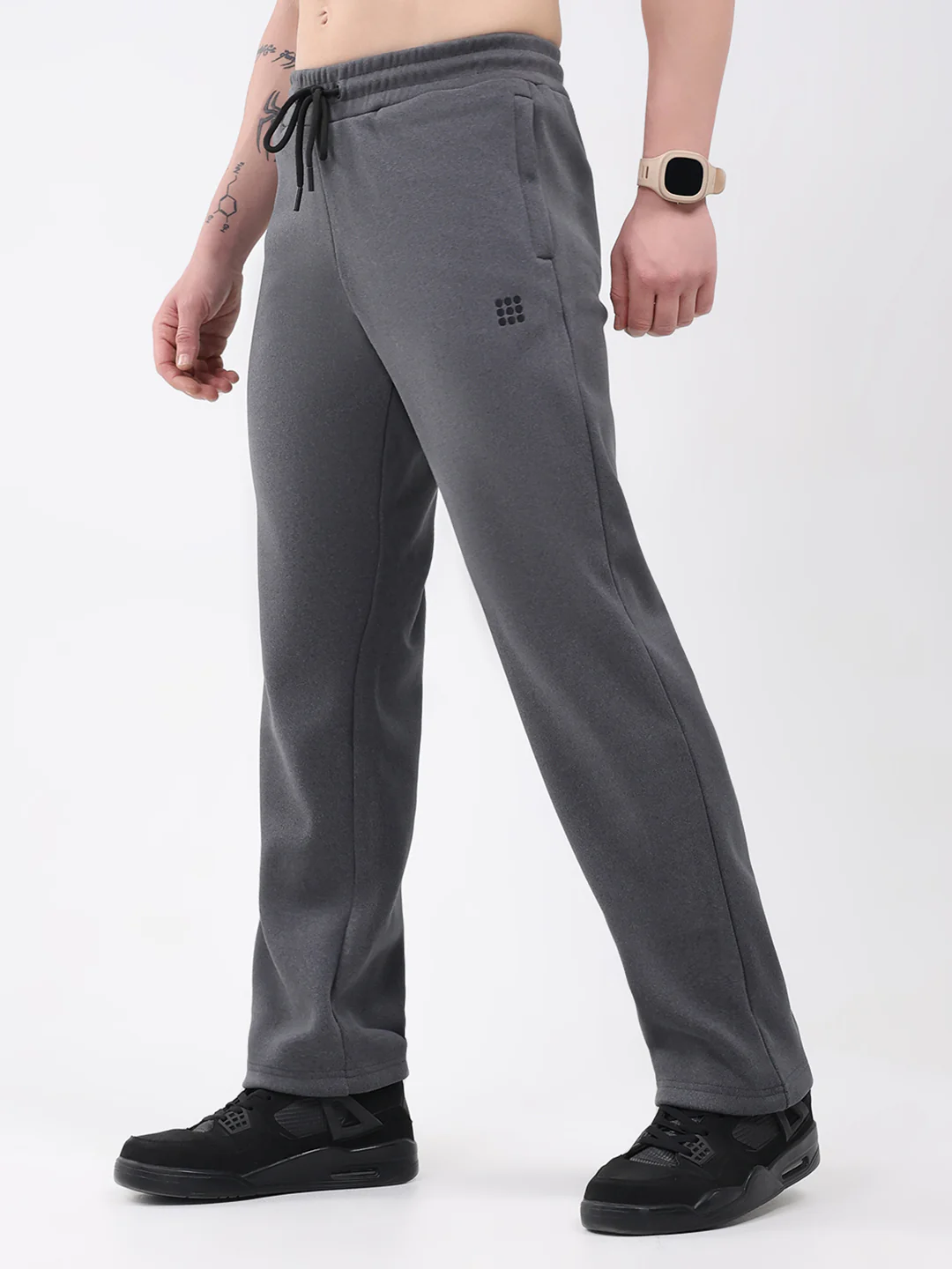 Rock.it Men Grey Solid Regular Fit Winter Lower - Image 3