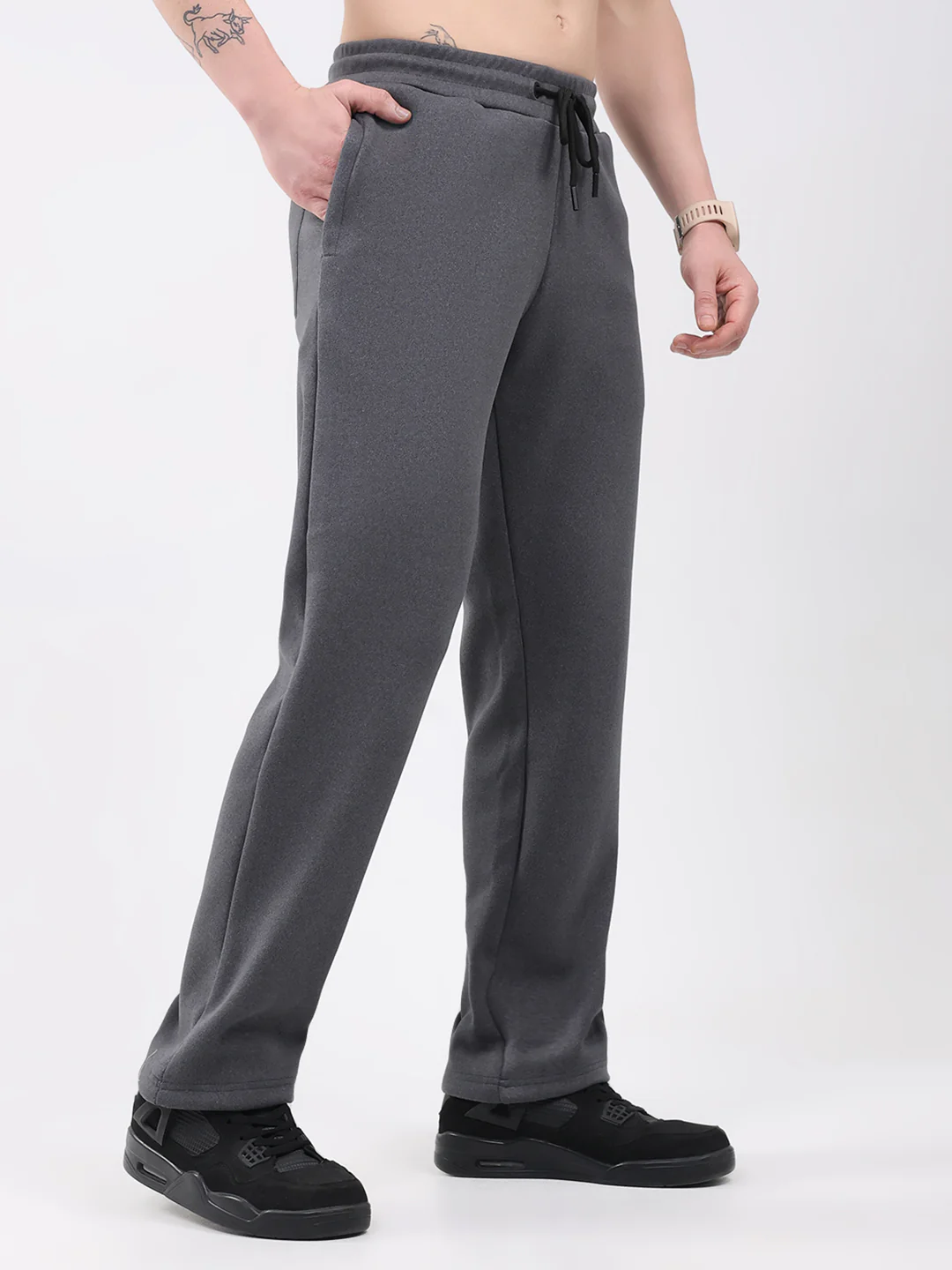 Rock.it Men Grey Solid Regular Fit Winter Lower - Image 4