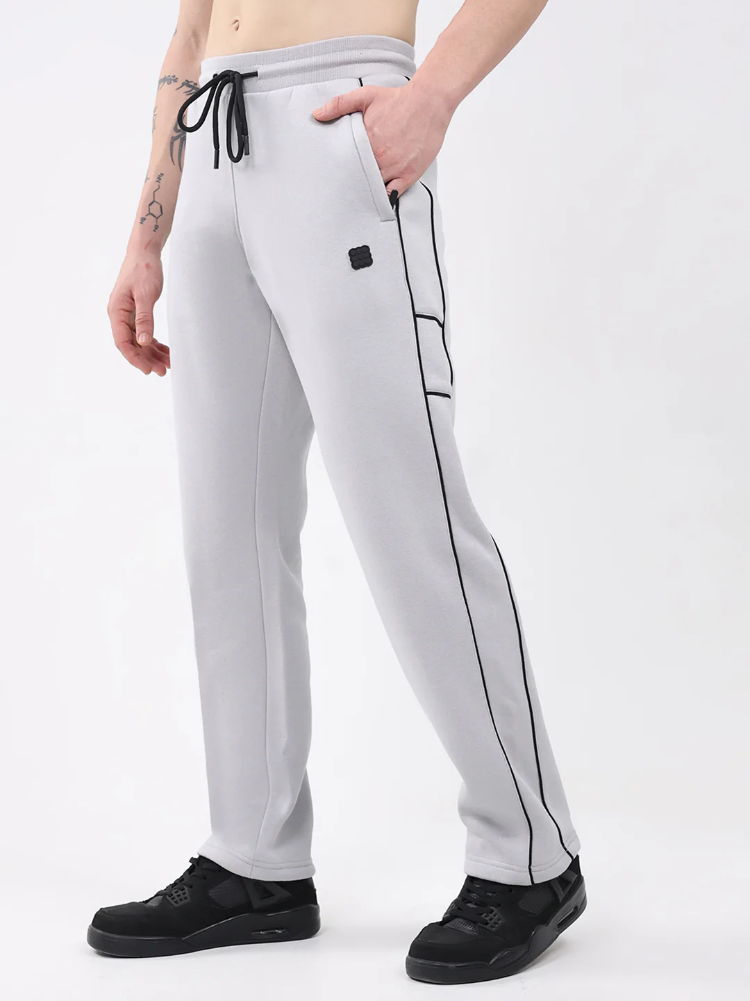 Rock.it Men Light Grey Solid Regular Fit Winter Lower - Image 3