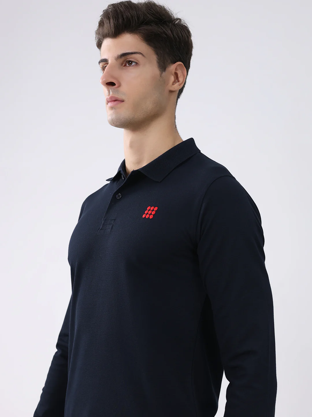 Rock.it Men Navy Blue Solid Collar Full Sleeve Winter T-Shirt - Image 7
