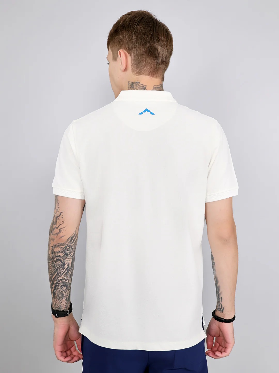 Rock.it Men Off White Solid Collar Half Sleeve T-Shirt - Image 5