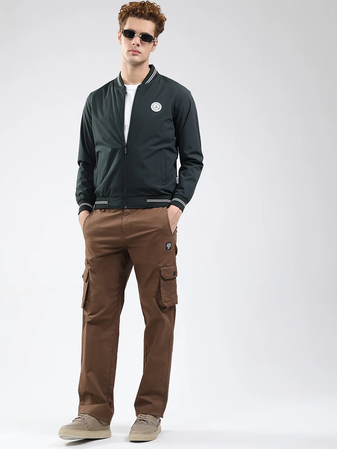 Rock.it Men Olive Solid Band Neck Full Sleeve Jacket - Image 2