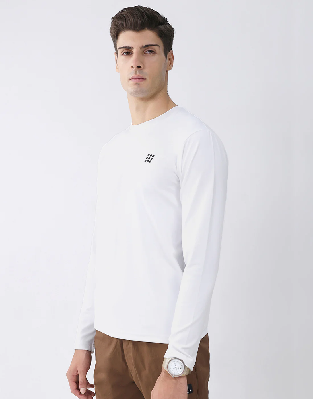 Rock.it Men White Solid Round Neck Full Sleeve T-Shirt - Image 2