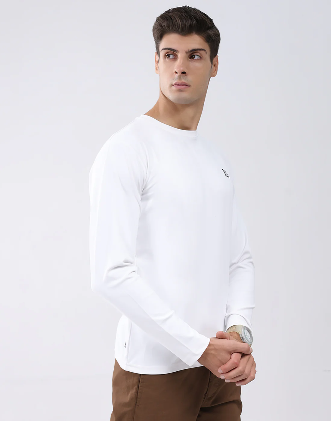 Rock.it Men White Solid Round Neck Full Sleeve T-Shirt - Image 3