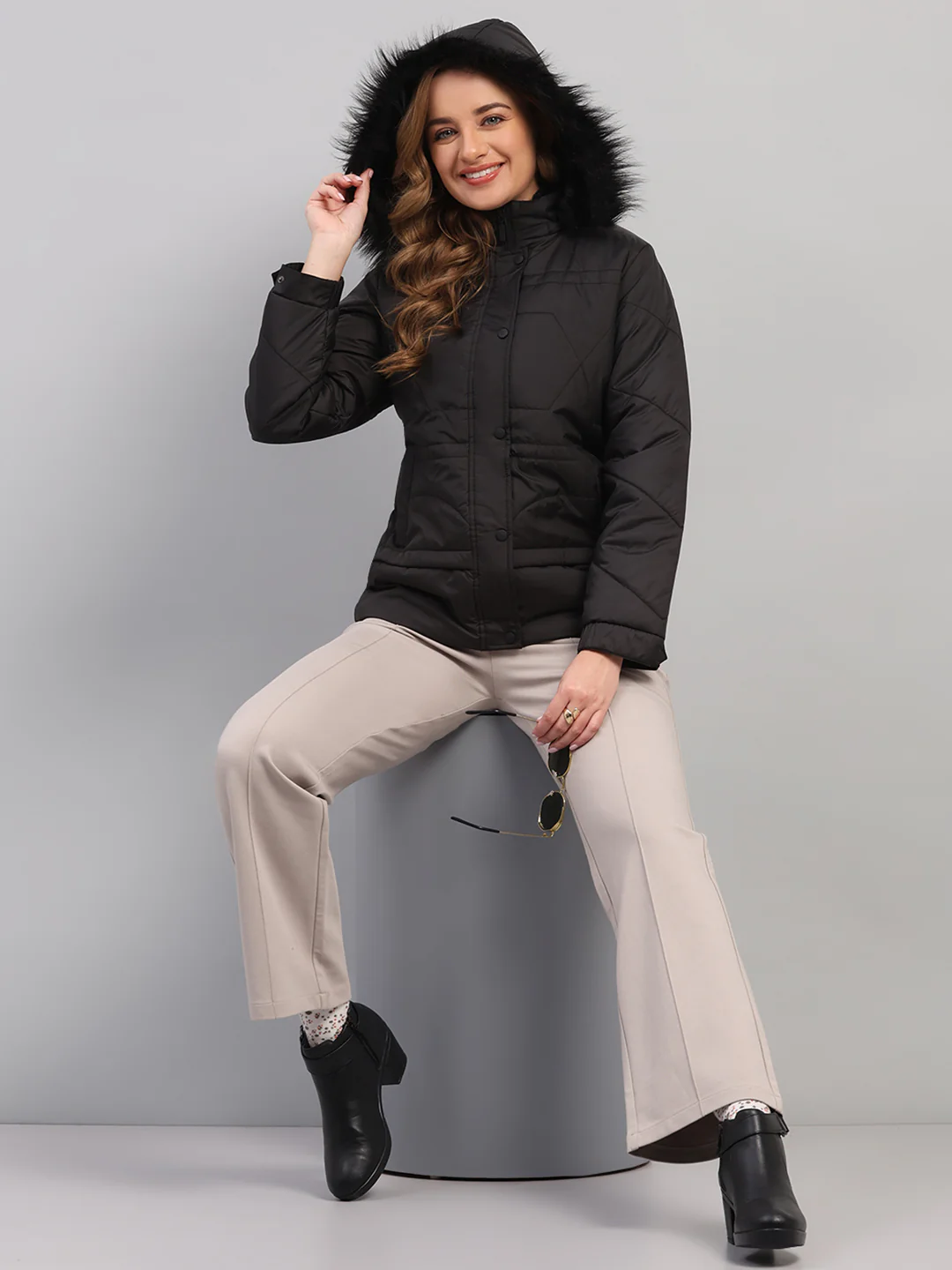 Rock.it Women Black Solid Hooded Full Sleeve Jacket - Image 6