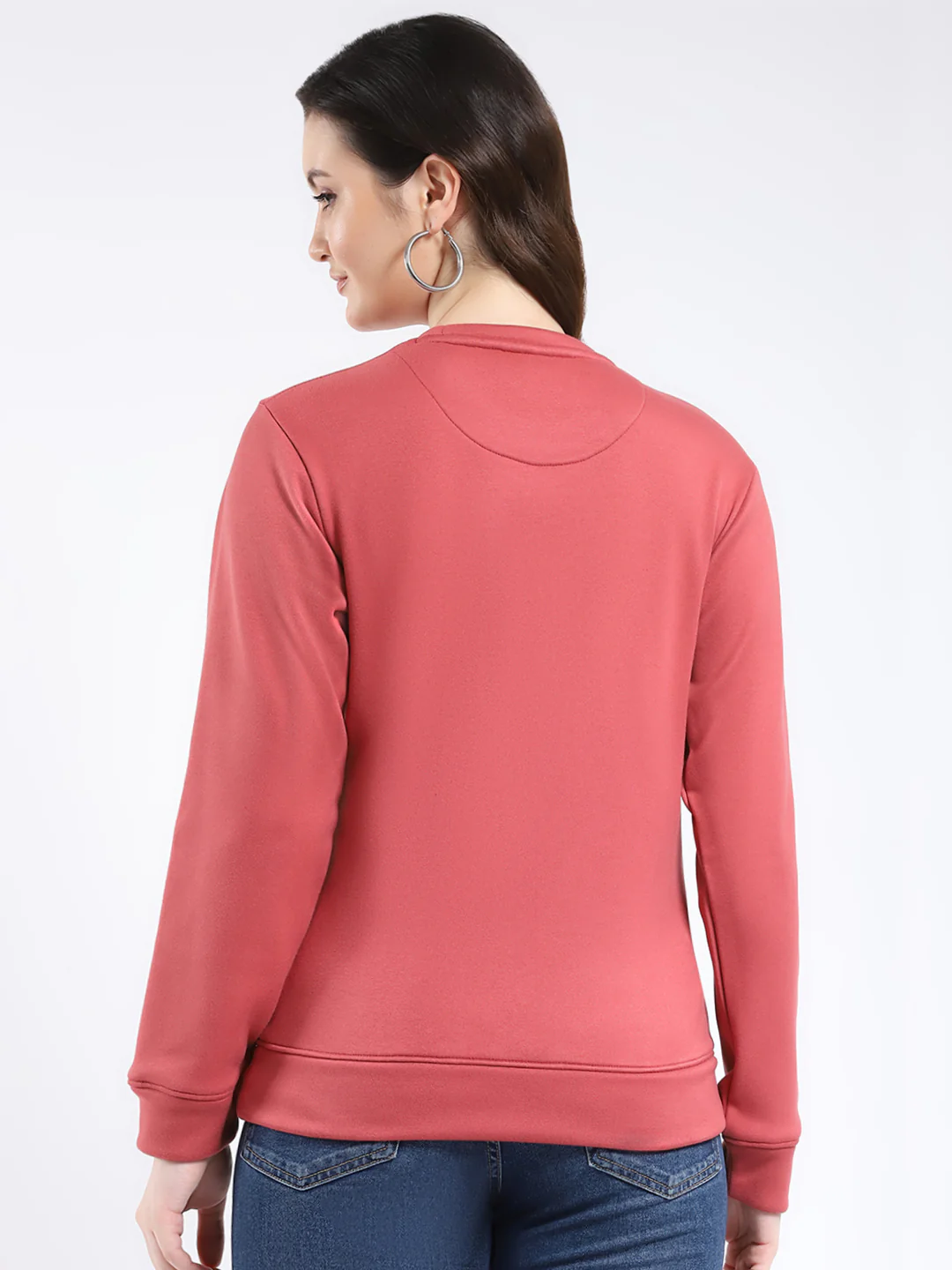 Rock.it Women Orange Solid Round Neck Full Sleeve Sweatshirt - Image 5