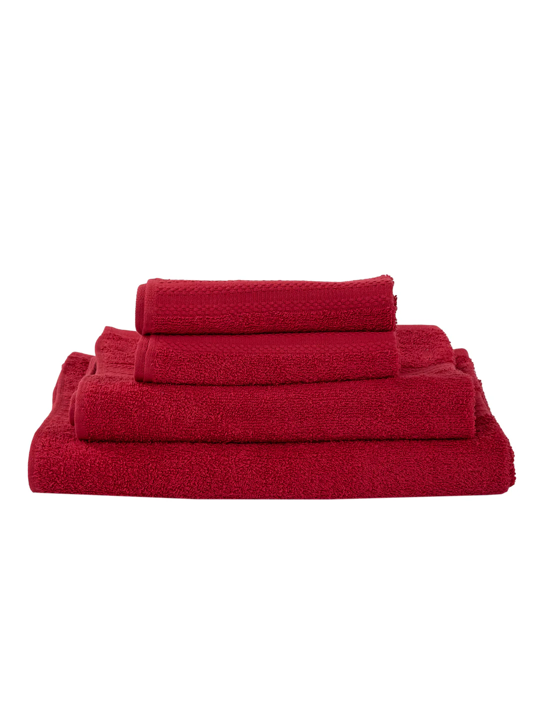Rose Red 100% Cotton Solid 380 GSM Bath Towel Jazz 4 Pc Set Gifting Box Pack - Image 5