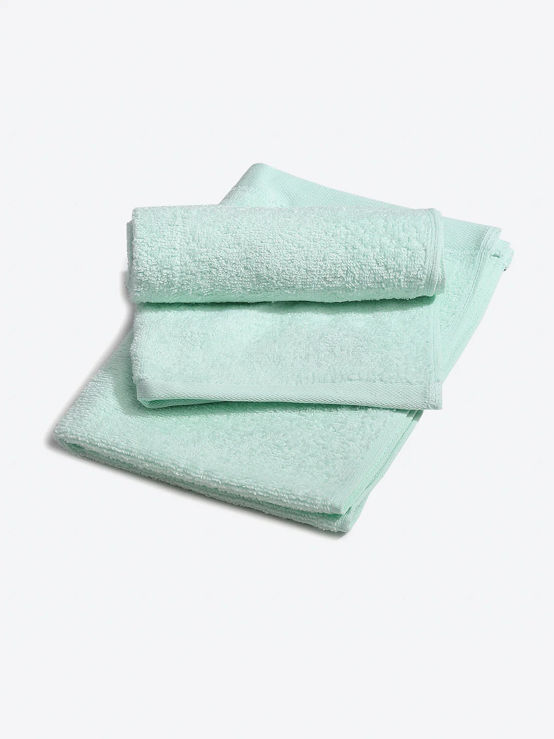 Sea Green Cotton Solid 350 GSM Hand Towel (Pack of 2) - Image 2