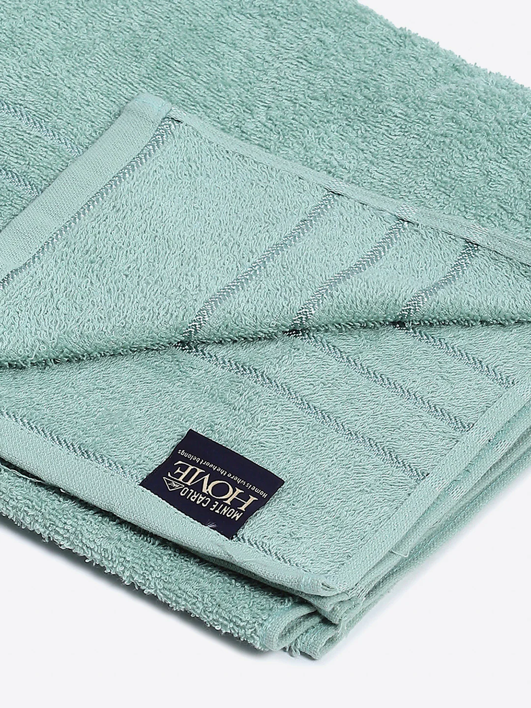 Sky Blue Cotton Solid 350 GSM Bath Towel (Soho) - Image 3