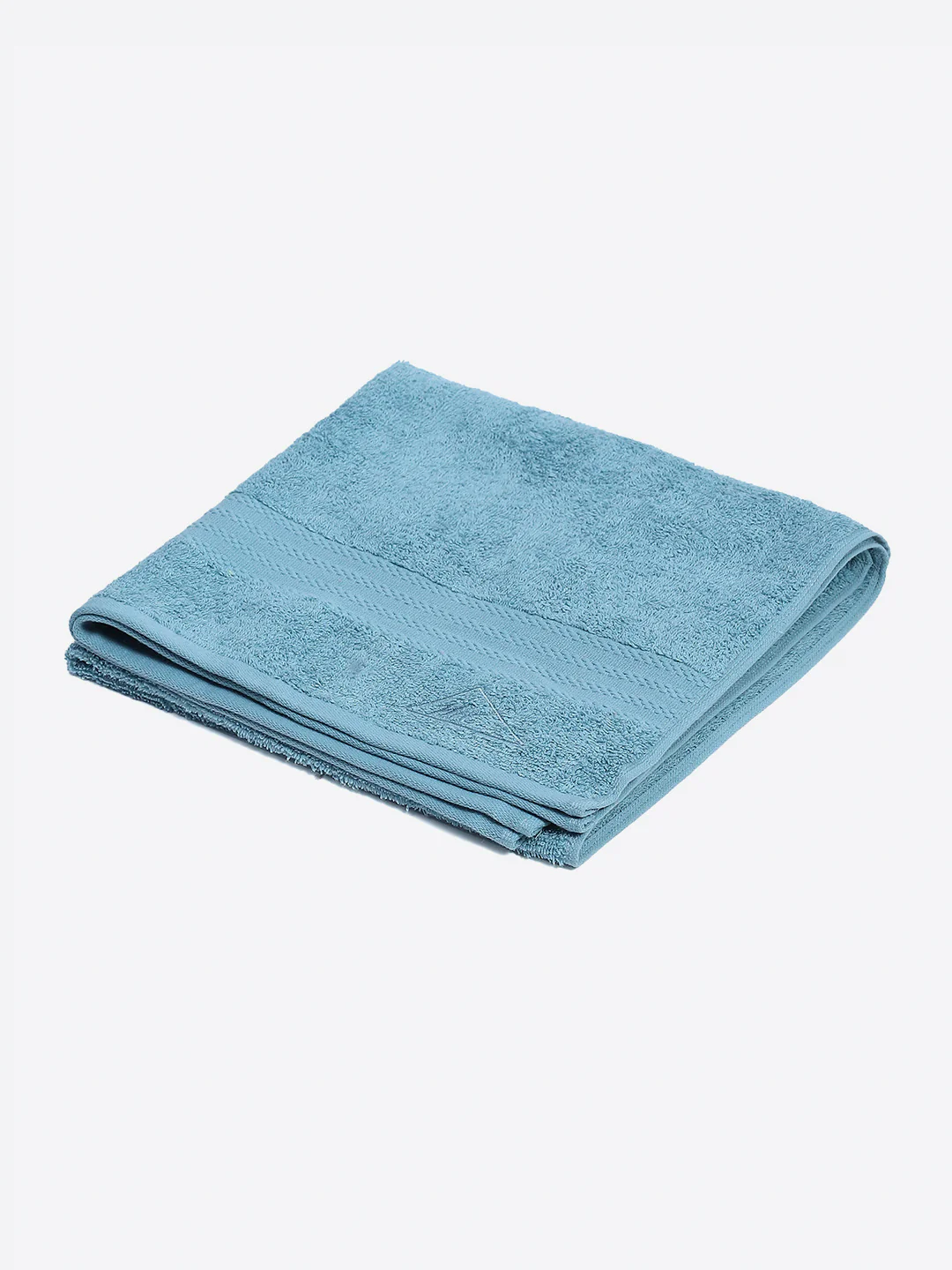 Sky Blue Cotton Solid 400 GSM Bath Towel (Jazz) - Image 2