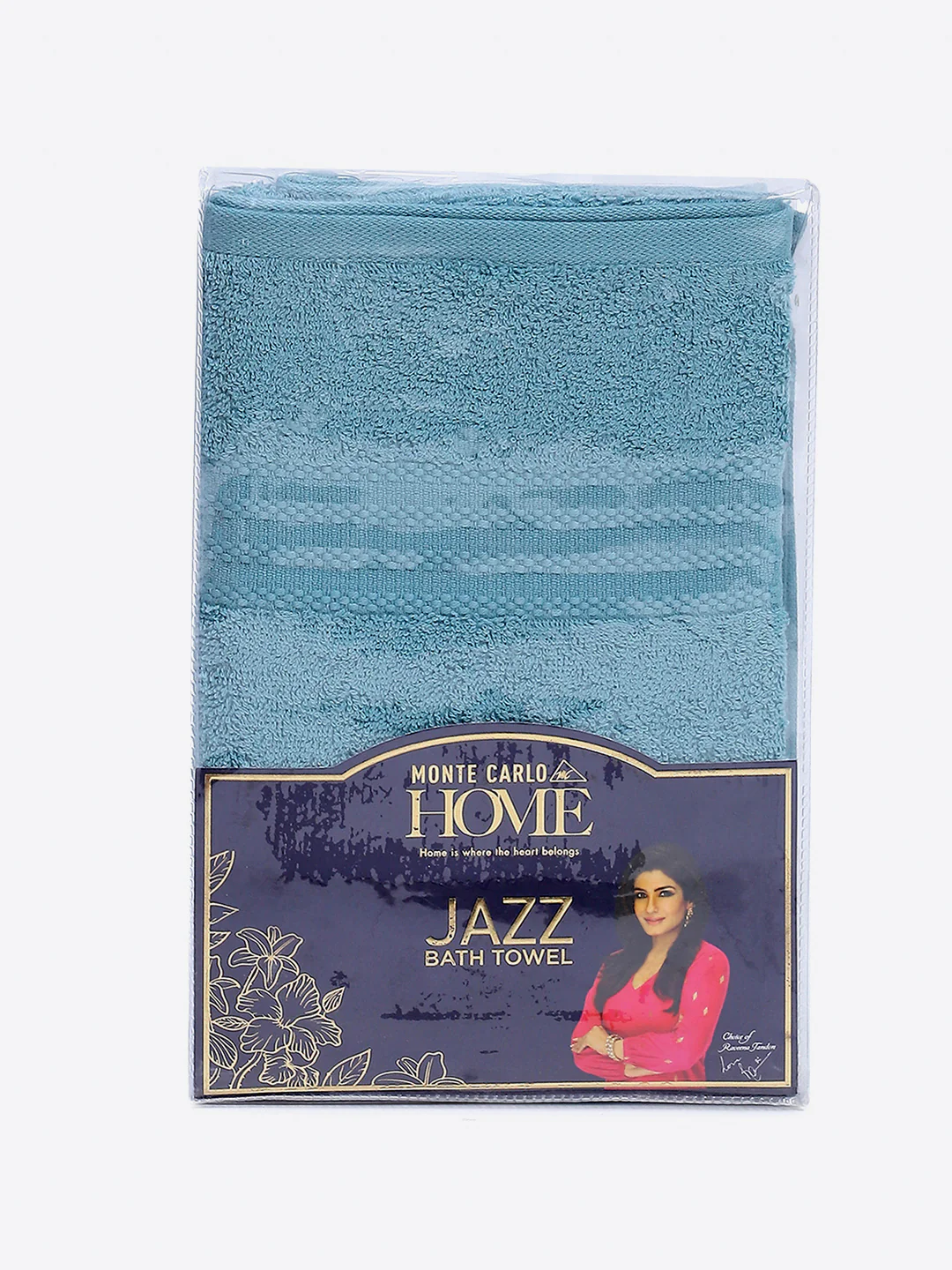 Sky Blue Cotton Solid 400 GSM Bath Towel (Jazz) - Image 5