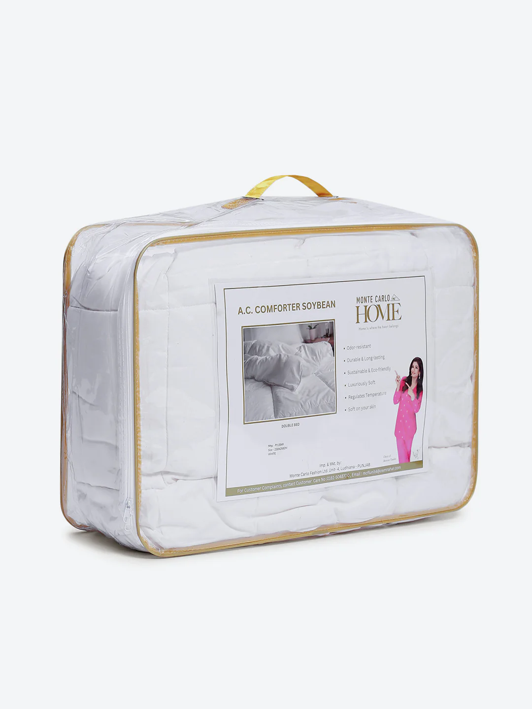 Solid Double Bed 233 GSM Comforter for AC Room (Soybean) - Image 8
