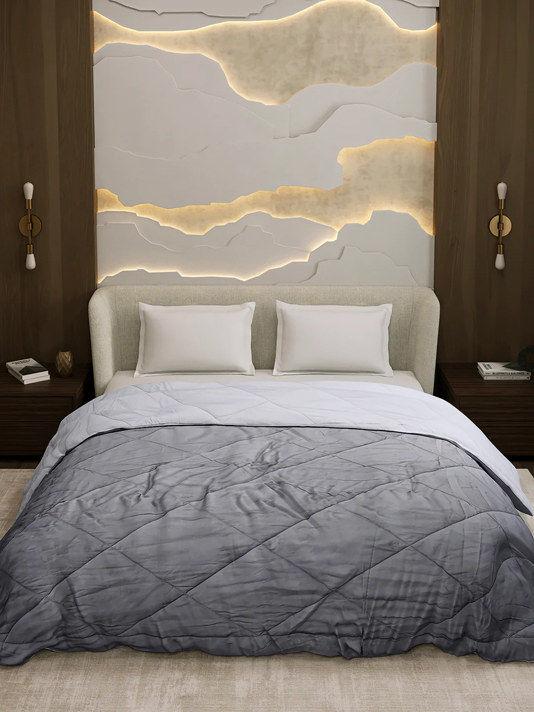 Solid Double Bed 3 Ply Comforter for AC Room - (Melange) - Image 3