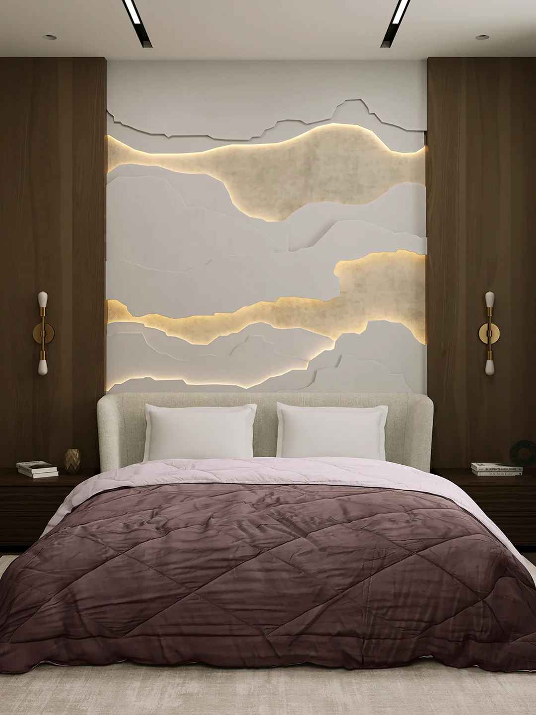 Solid Double Bed 3 Ply Comforter for AC Room - (Melange) - Image 2