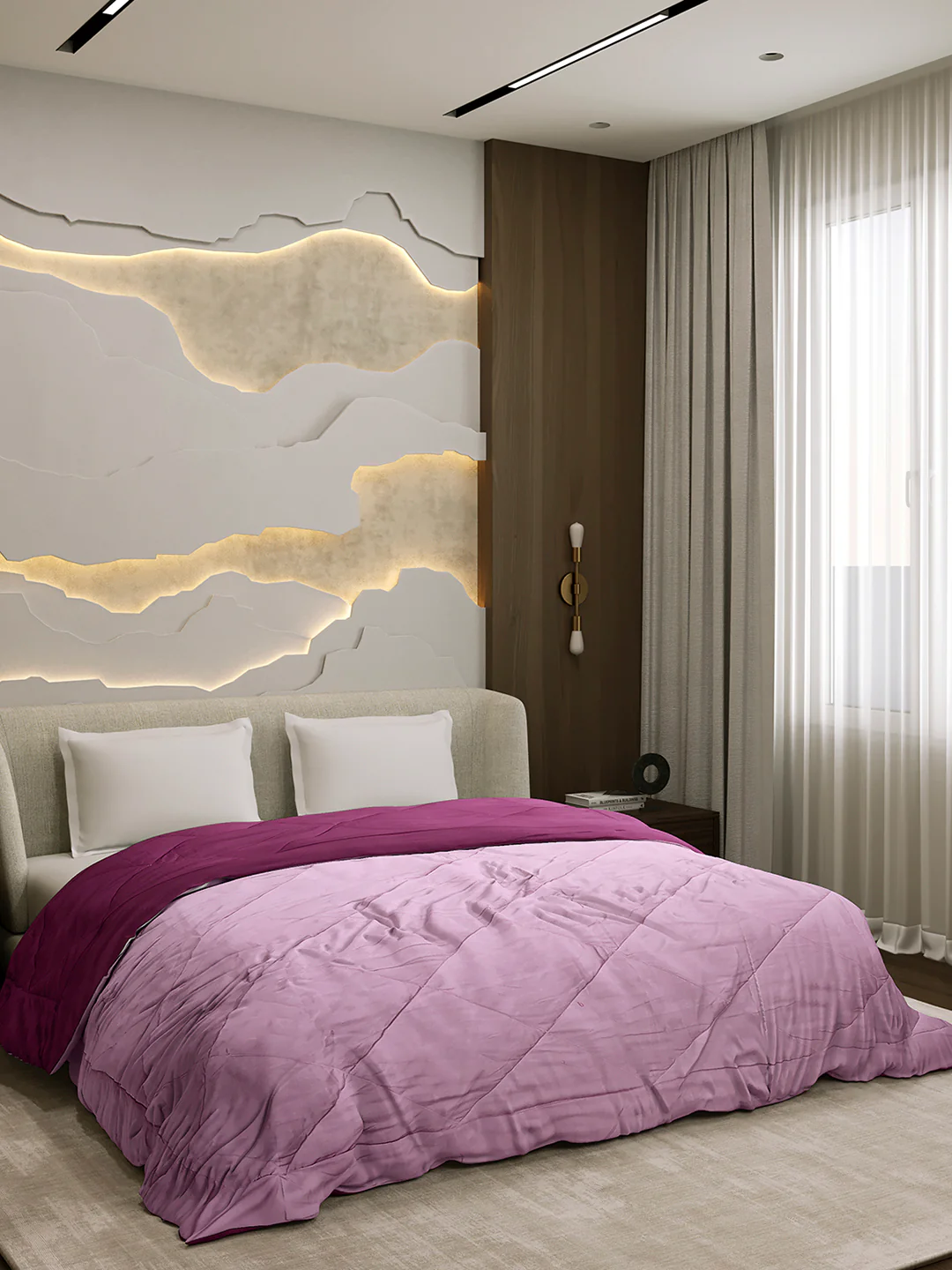 Solid Double Bed 3 Ply Comforter for AC Room - (Melange) - Image 5