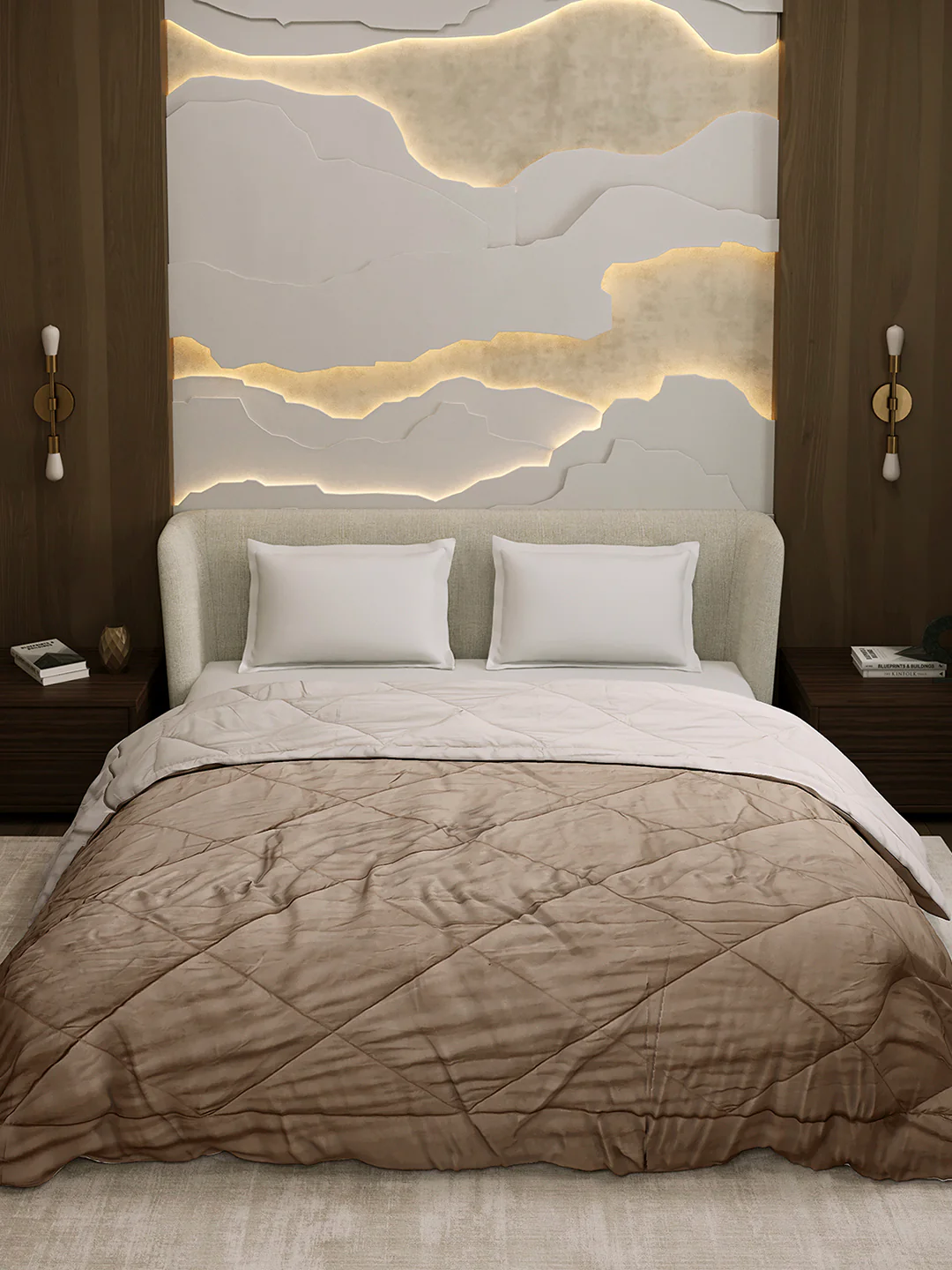 Solid Double Bed 3 Ply Comforter for AC Room - (Melange) - Image 3