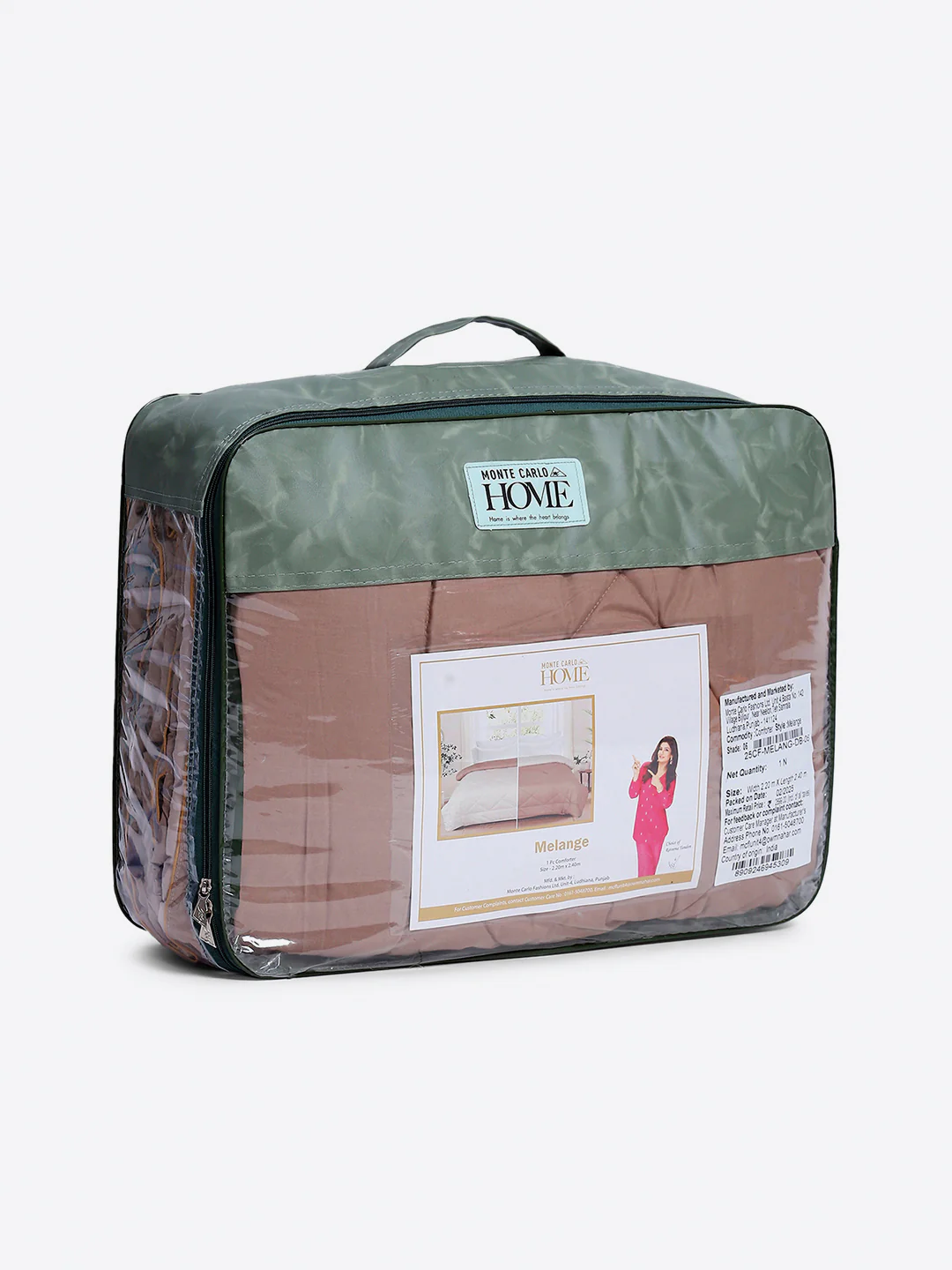 Solid Double Bed 3 Ply Comforter for AC Room - (Melange) - Image 11