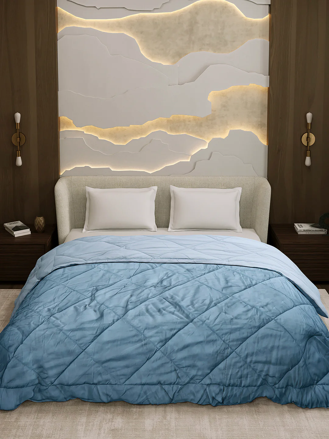 Solid Double Bed 3 Ply Comforter for AC Room - (Melange) - Image 3
