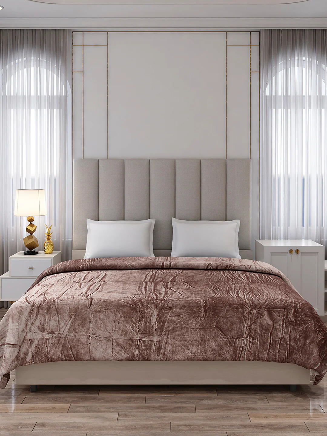 Solid Double Bed 300 GSM Blanket for AC Room - (Fusion) - Image 3