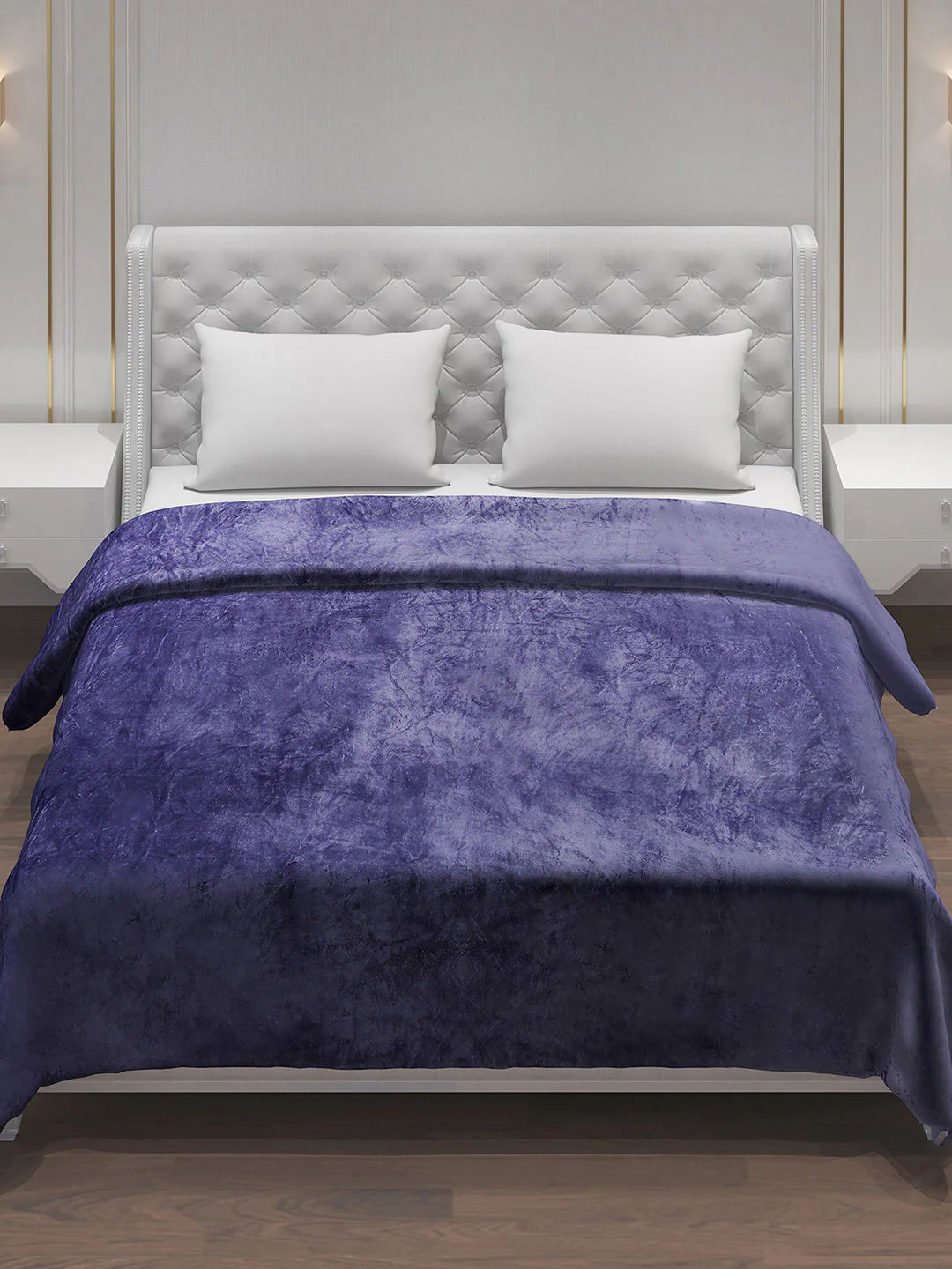 Solid 100% Polyester Double Bed Blanket for AC Room - Image 2
