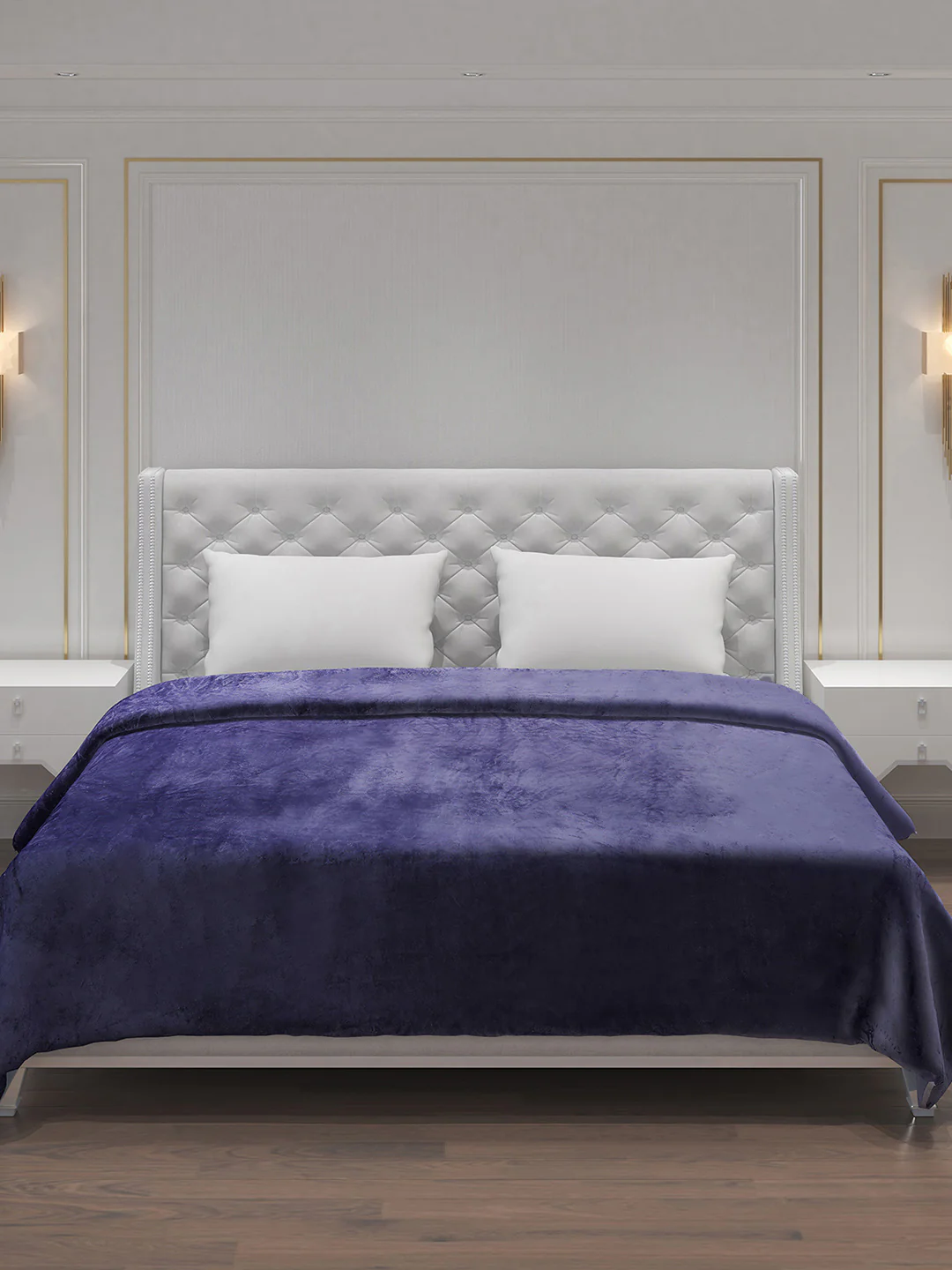 Solid 100% Polyester Double Bed Blanket for AC Room - Image 3