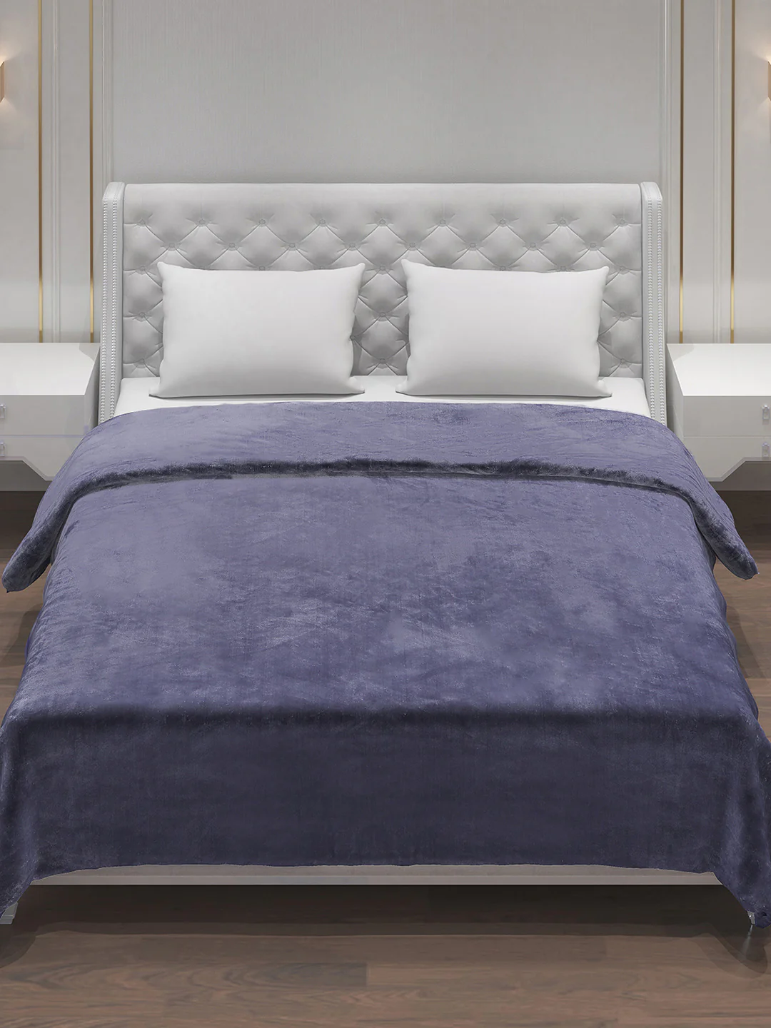 Solid 100% Polyester Double Bed Blanket for AC Room - Image 2