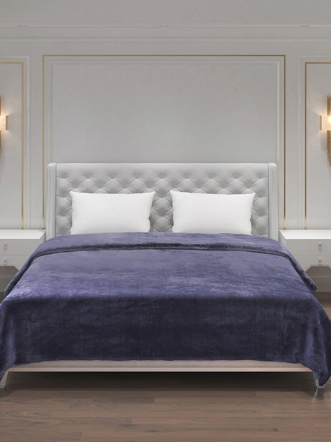 Solid 100% Polyester Double Bed Blanket for AC Room - Image 3