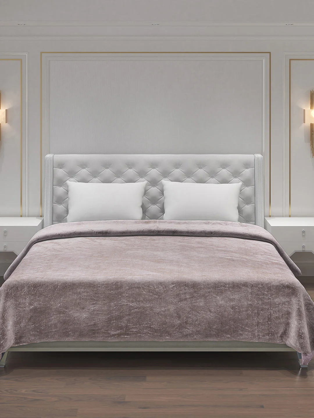 Solid 100% Polyester Double Bed Blanket for AC Room - Image 3