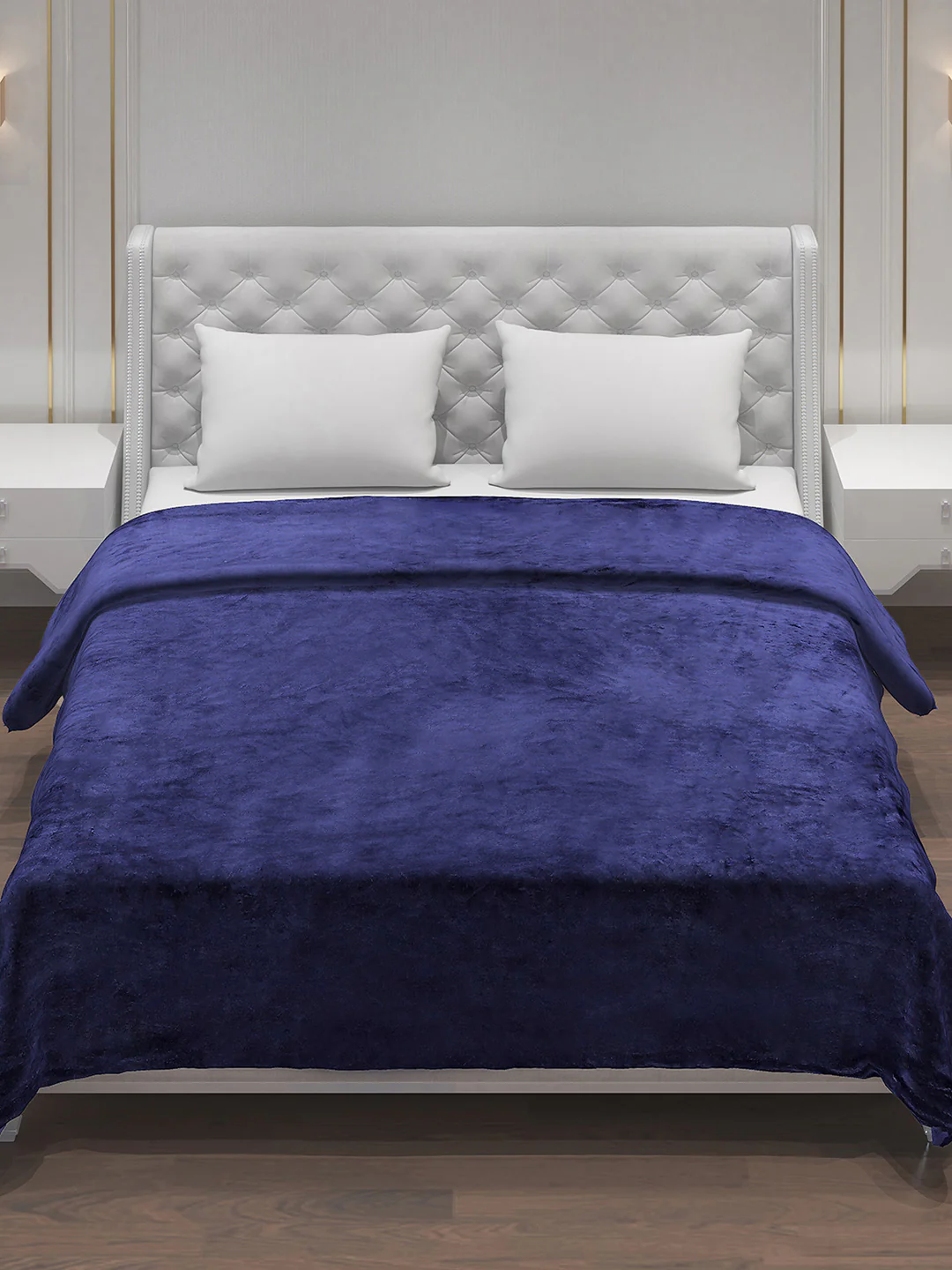 Solid 100% Polyester Double Bed Blanket for AC Room - Image 2