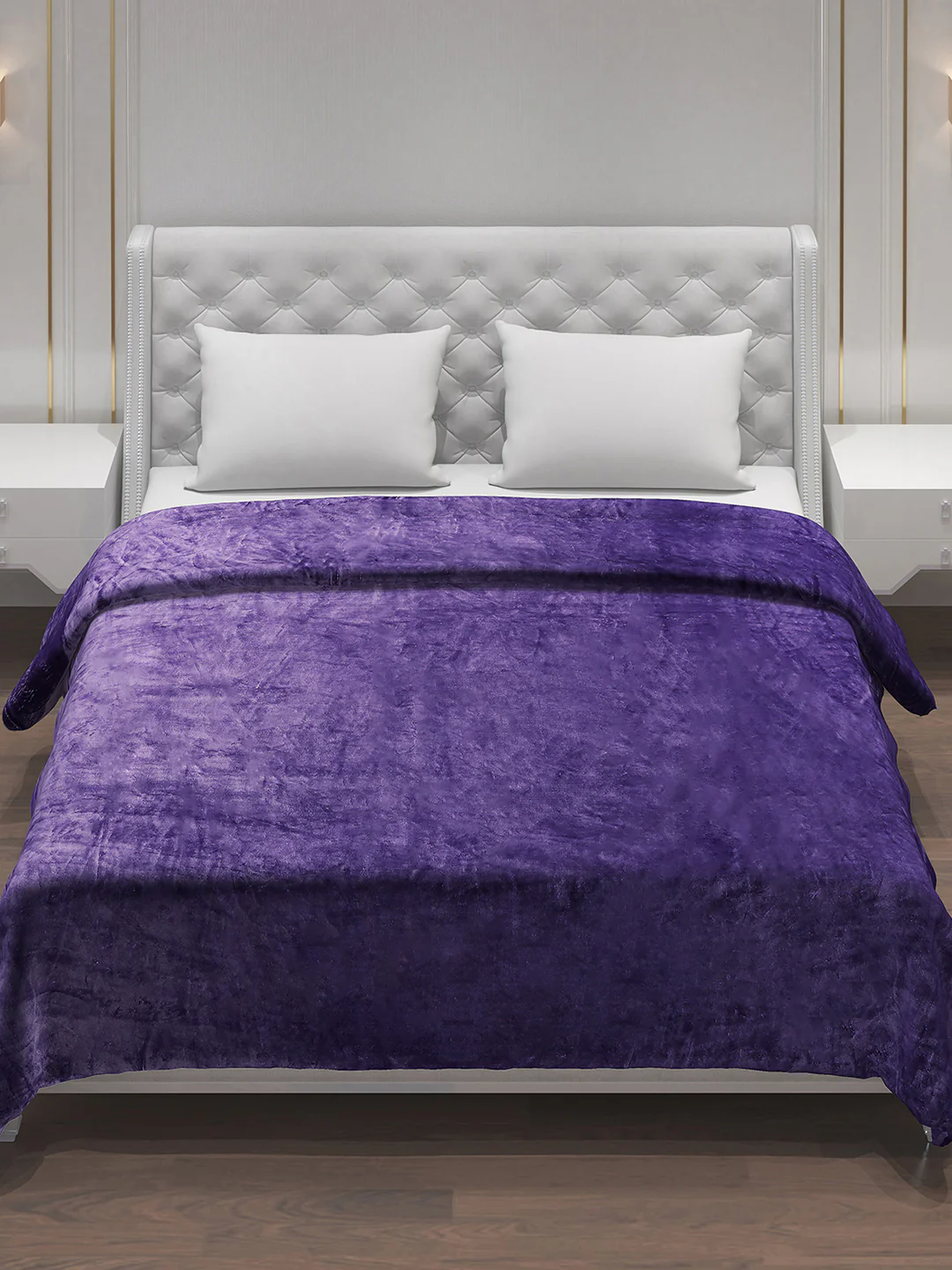 Solid 100% Polyester Double Bed Blanket for AC Room - Image 2