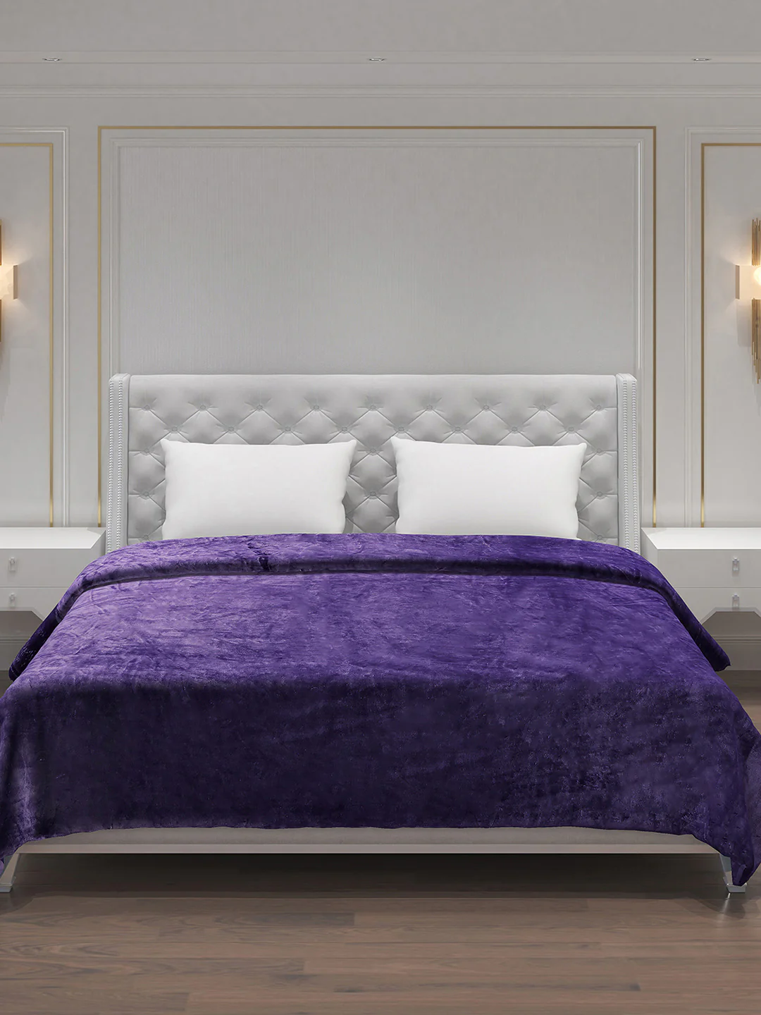 Solid 100% Polyester Double Bed Blanket for AC Room - Image 3