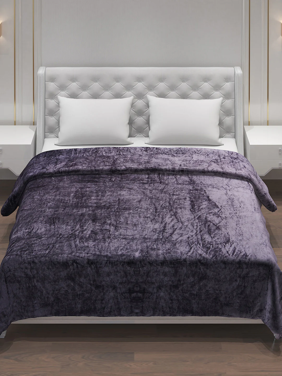 Solid 100% Polyester Double Bed Blanket for AC Room - Image 2