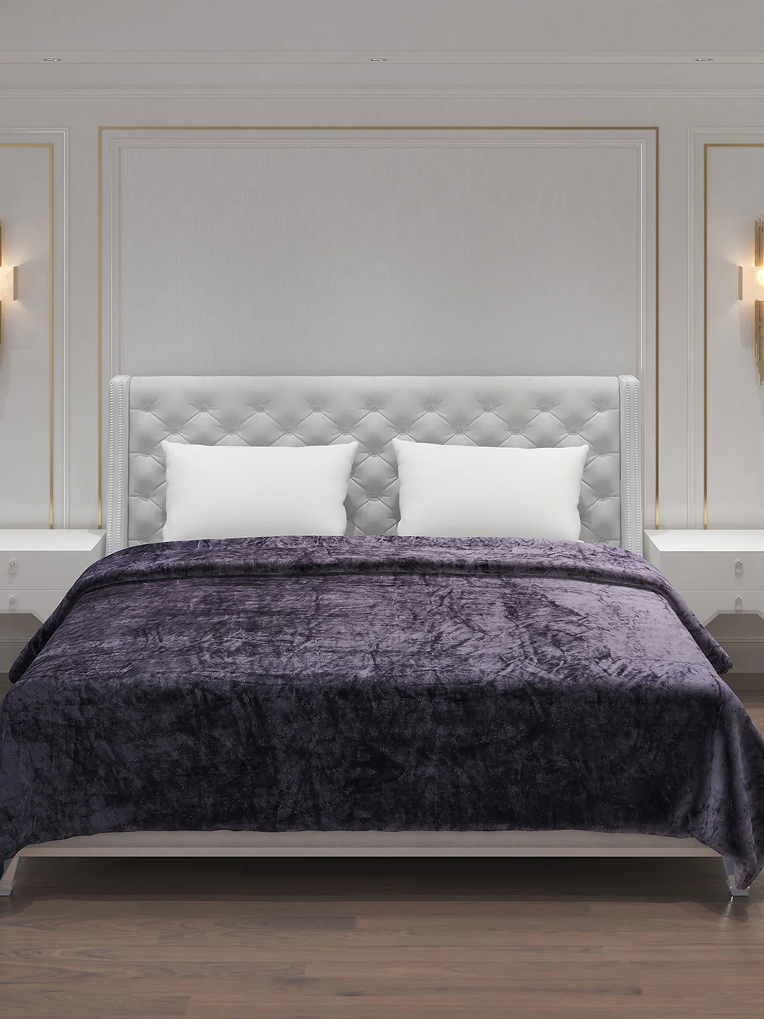 Solid 100% Polyester Double Bed Blanket for AC Room - Image 3