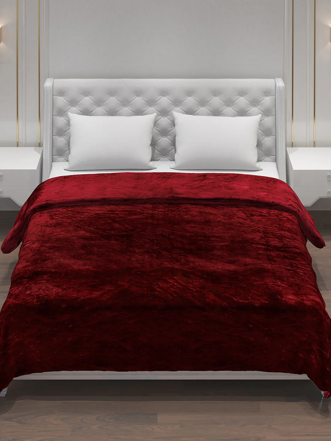 Solid 100% Polyester Double Bed Blanket for AC Room - Image 2