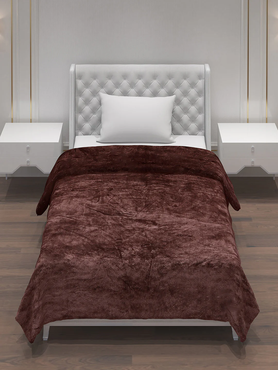 Solid 100% Polyester Single Bed Blanket for AC Room - Image 2