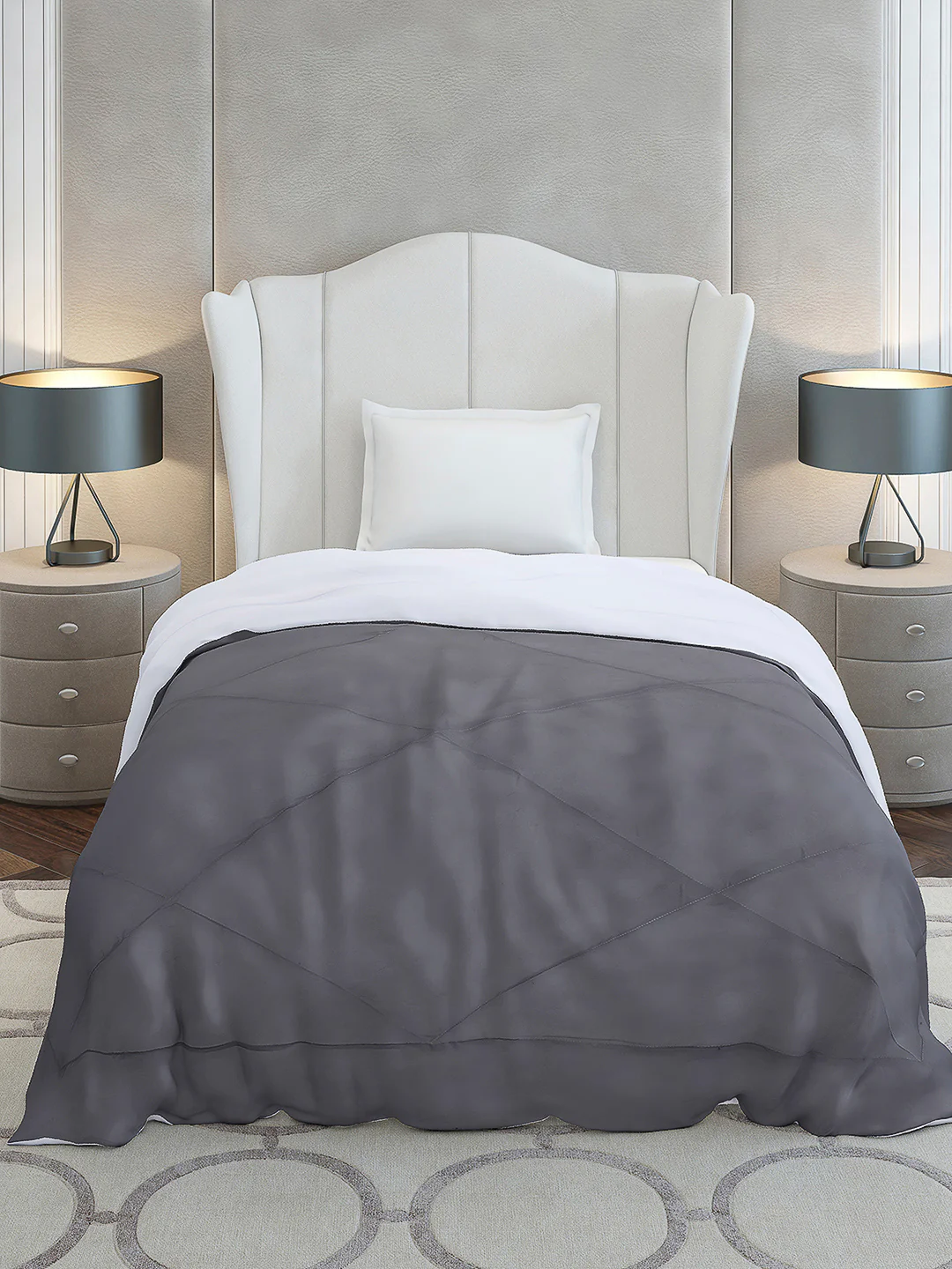 Solid Single Bed 210 GSM Comforter Ava for Mild Winter (Weight 0.9 kg) - Image 2