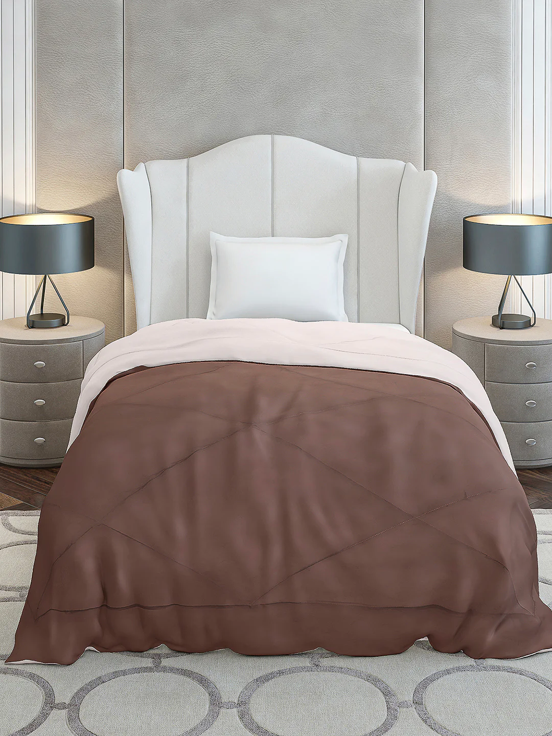 Solid Single Bed 210 GSM Comforter Ava for Mild Winter (Weight 0.9 kg) - Image 2