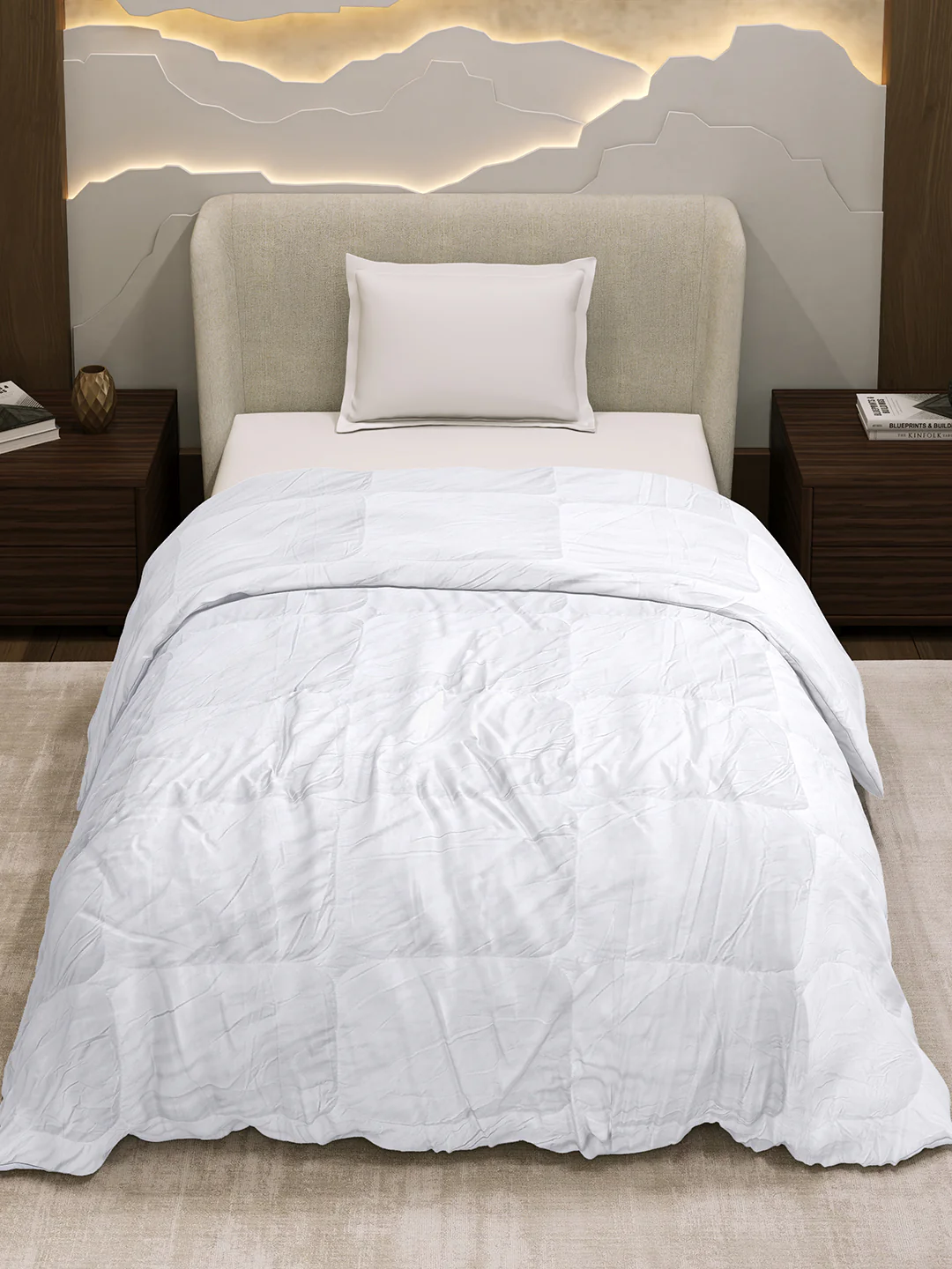 Solid Single Bed 233 GSM Comforter for AC Room (Microgel) - Image 3